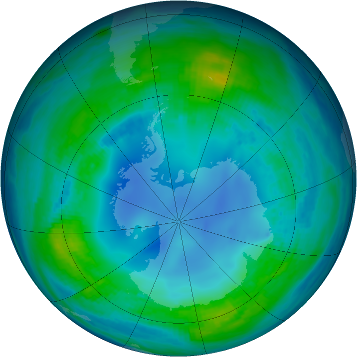 Antarctic ozone map for 07 May 1985